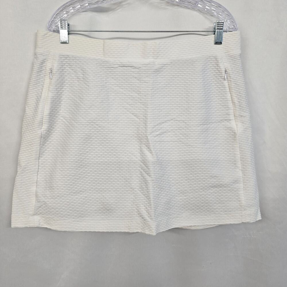 Tail Athletic Tennis Skort Women's XL White Ribbed Mini Stretch Pockets Golf